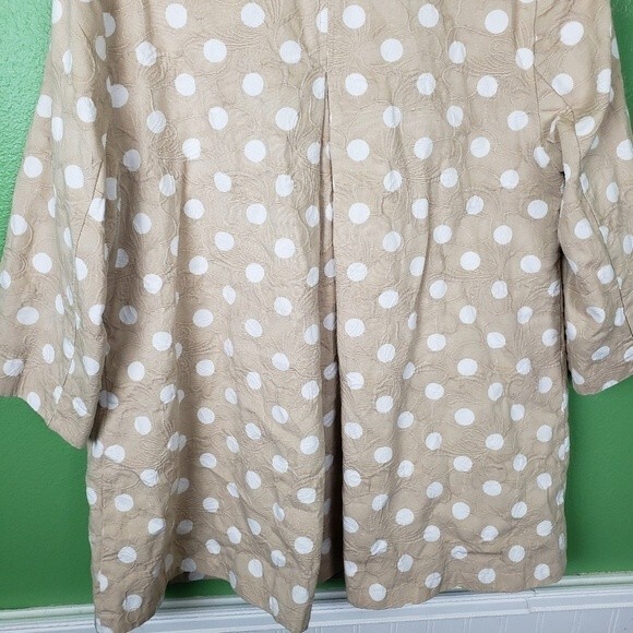 Chico's Womens Biege White Poka Dot Button Up Shacket Size 2/ Size 12/14 - Picture 13 of 13